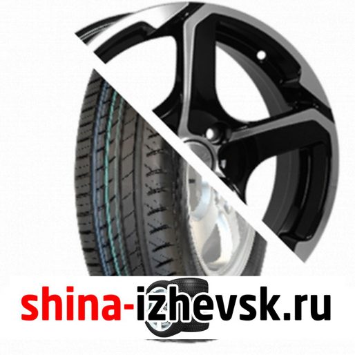 Колесо в сборе Viatti Strada (V-130) 185/60 R15 H 84 + СКАД Аллигатор 6xR15 5×114.3 ET38 DIA67.1 Черный глянцевый с полированной лицевой поверхностью в Ижевске